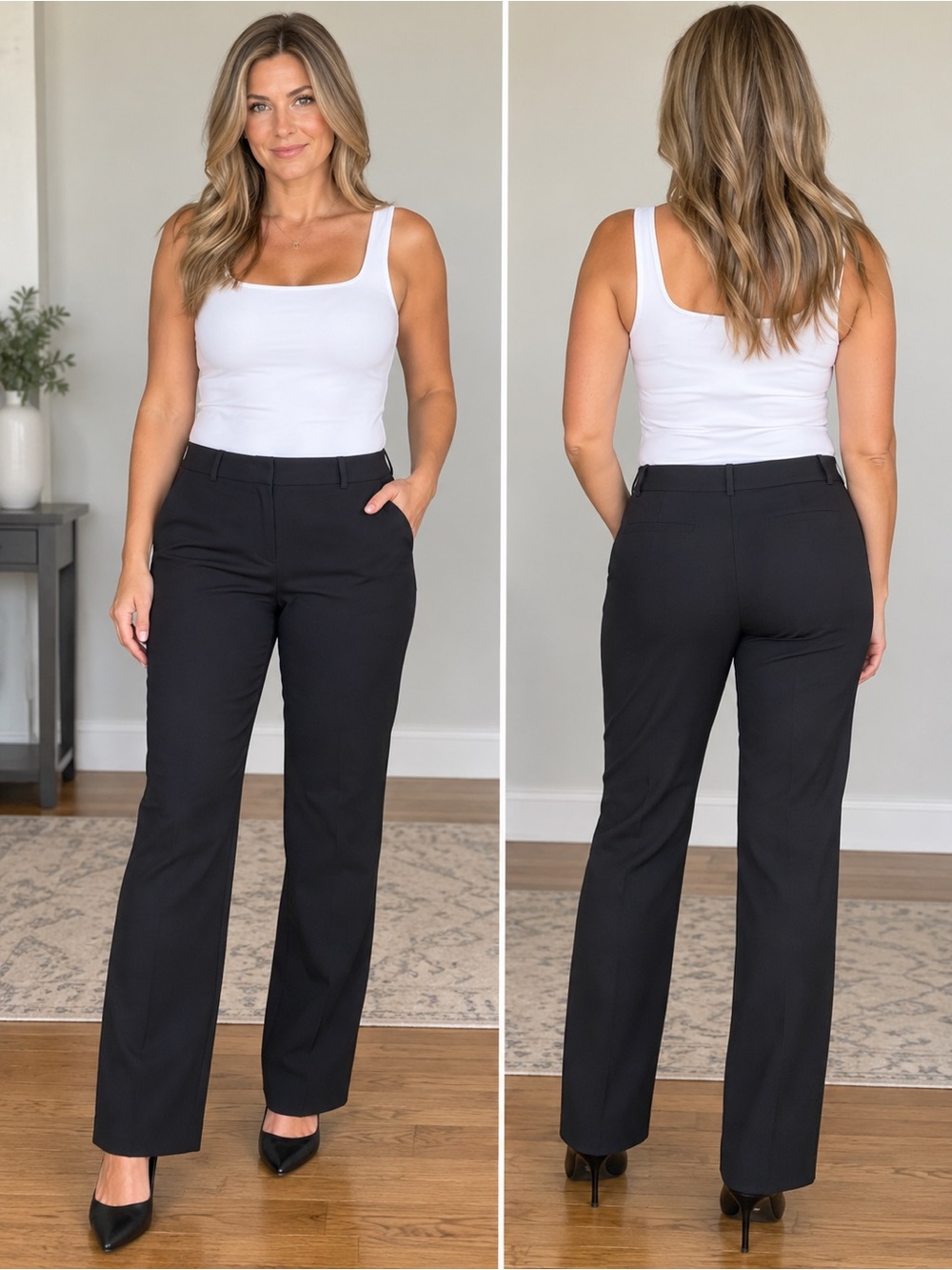 Kate Spade Black High-Waisted Straight-Leg Pants Sz 12